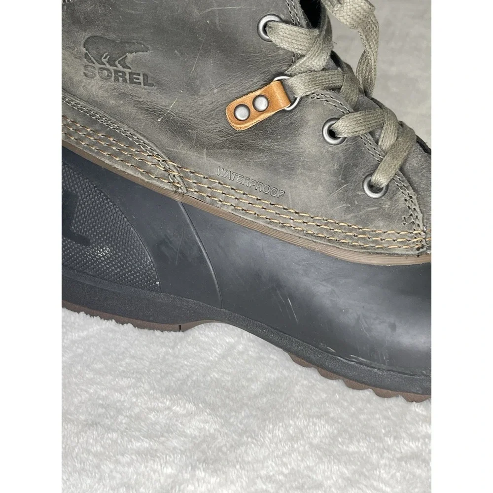 Sorel Men's Size 10 Green Black Ankeny Waterproof Duck Boots NM2101-326